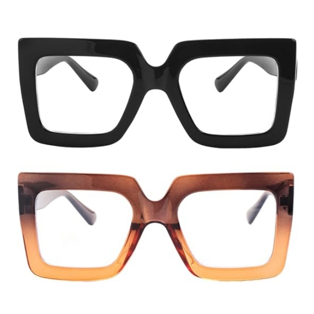SET OF Oversized Square Blue Light Computer Eyewear Non-Prescription - Picture 5 of 5